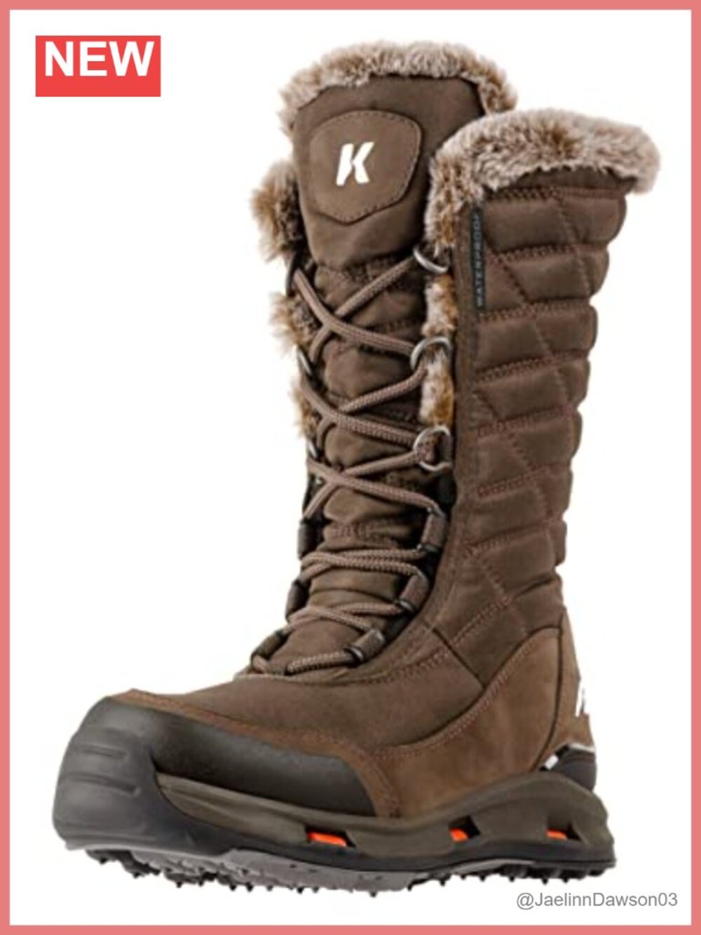 Waterproof Women's Mid-Calf Winter Boots with Interchangeable Soles, 200g